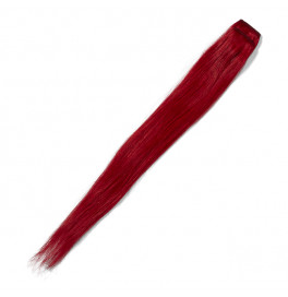 Farebný klip s pravými vlasmi červená farba